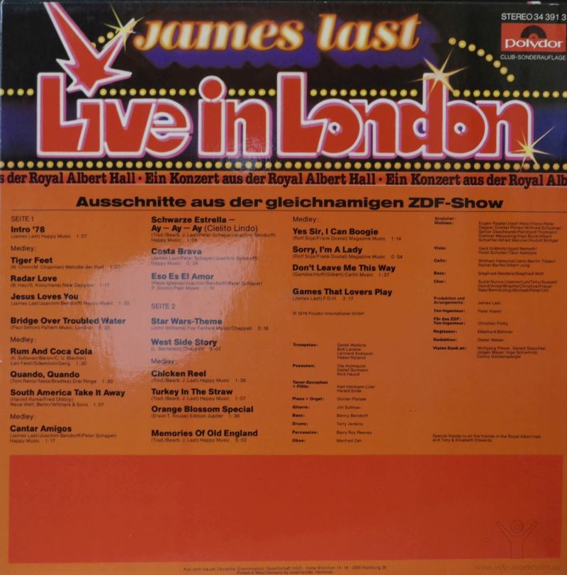 veb-vinyl-records　London　Live　In　Last:　James　–