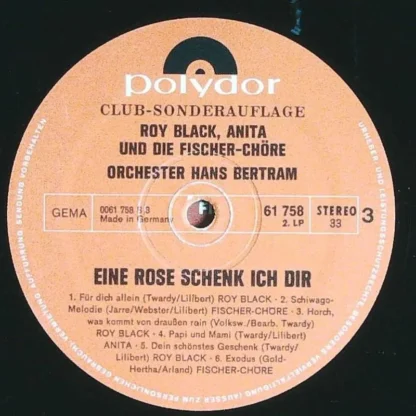 Roy Black Anita Und Die Fischerchöre: Eine Rose Schenke Ich Dir – Bild 3