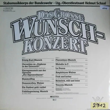 Stabsmusikkorps Der Bundeswehr Ltg.Oberstieutnant Helmut Schaal: Das Große Wunschkonzert – Bild 2