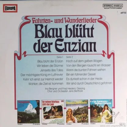 Ina Bergner Und Fred Heiders, Gesang - Chor Und Orchester Jens Berthold: Blau Blüht Der Enzian -  Fahrten-  Und  Wanderlieder – Bild 2