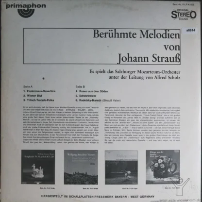 Alfred Scholz - Das Salzburger Mozarteum-Orchester: Berühmte Melodien Von Johann Strauß – Bild 2