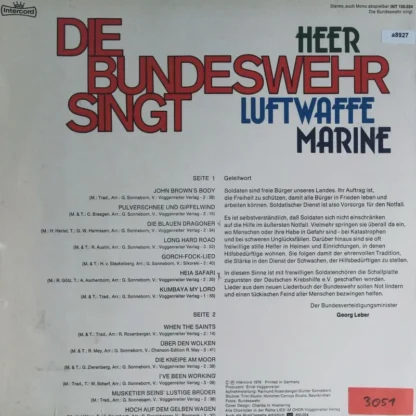 Divers: Die Bundeswehr Singt Heer • Luftwaffe • Marine – Bild 2