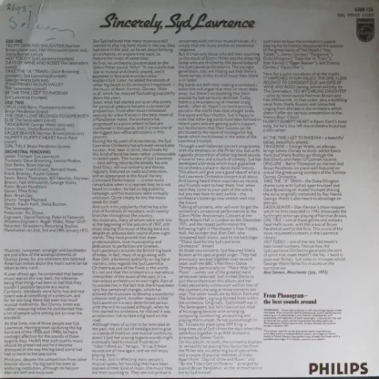 The Syd Lawrence Orchestra: Sincerly Syd Lawrence – Bild 2