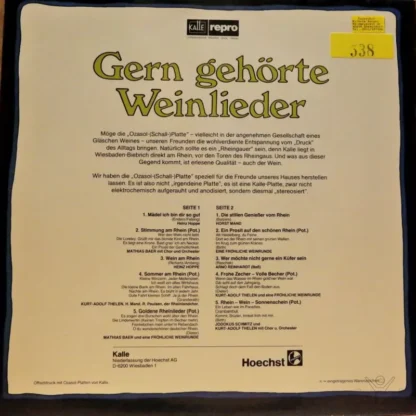 Various: Gern Gehörte Wein Lieder – Bild 2