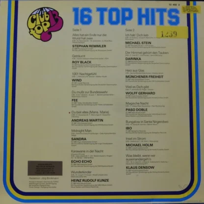 Various: 16 Top Hits (Club Top 13) Mai / Juni 1987 – Bild 2