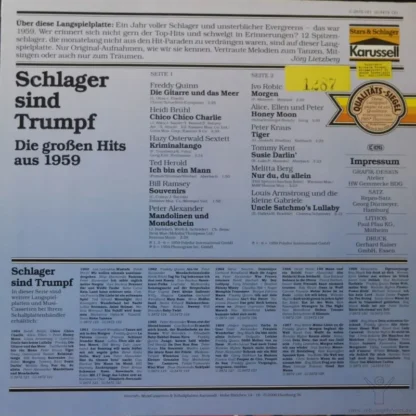 Various: Schlager Sind Trumpf - Die Goldenen Und Unvergänglichen Hitparaden-Rekorde 1959 – Bild 2