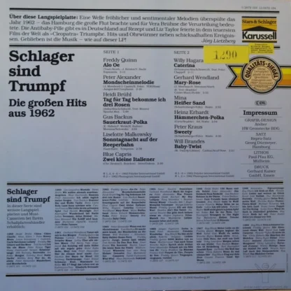 Various: Schlager Sind Trumpf - Die Goldenen Und Unvergänglichen Hitparaden-Rekorde 1962 – Bild 2