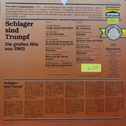 Various: Schlager Sind Trumpf - Die Goldenen Und Unvergänglichen Hitparaden-Rekorde 1963 – Bild 2