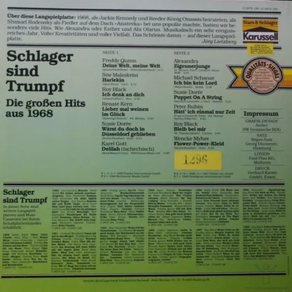 Various: Schlager Sind Trumpf - Die Goldenen Und Unvergänglichen Hitparaden-Rekorde 1968 – Bild 2