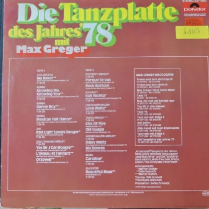 Max Greger: Die Tanzplatte Des Jahres 1978 – Bild 2