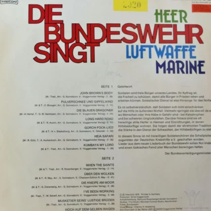 Various: Die Bundeswehr Singt - Heer - Luftwaffe - Marine – Bild 2